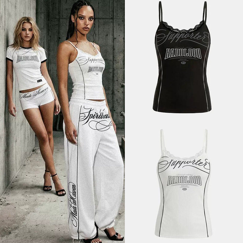 Badblood 90s Vintage Club Cami Tank - สีดํา