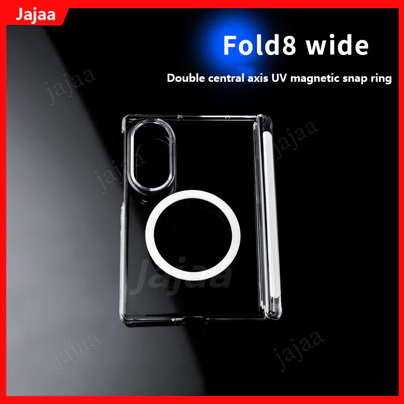 เคสโทรศัพท์สําหรับ Samsung Galaxy Z พับ 8 กว้าง Fold8 พับ 8 พับพิเศษ 7 Fold7 5G บานพับแม่เหล็กโปร่งใสป้องกันรอยขีดข่วน UV Hard ฝาครอบ