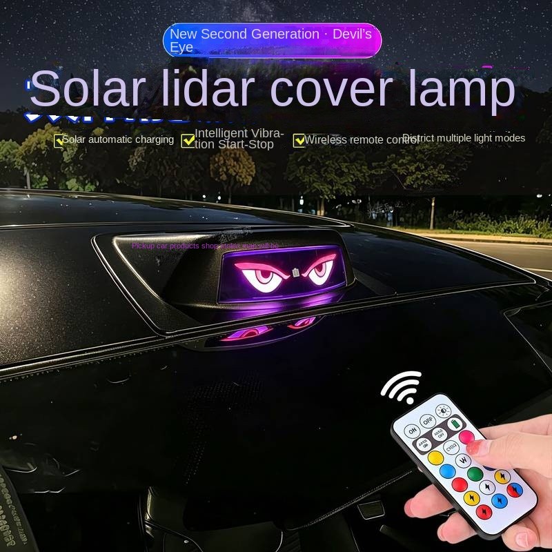 Car Roof Demon Eyes Car Solar Simulation Laser Radar Cover Lamp Change Decoration Pilot Flashing War