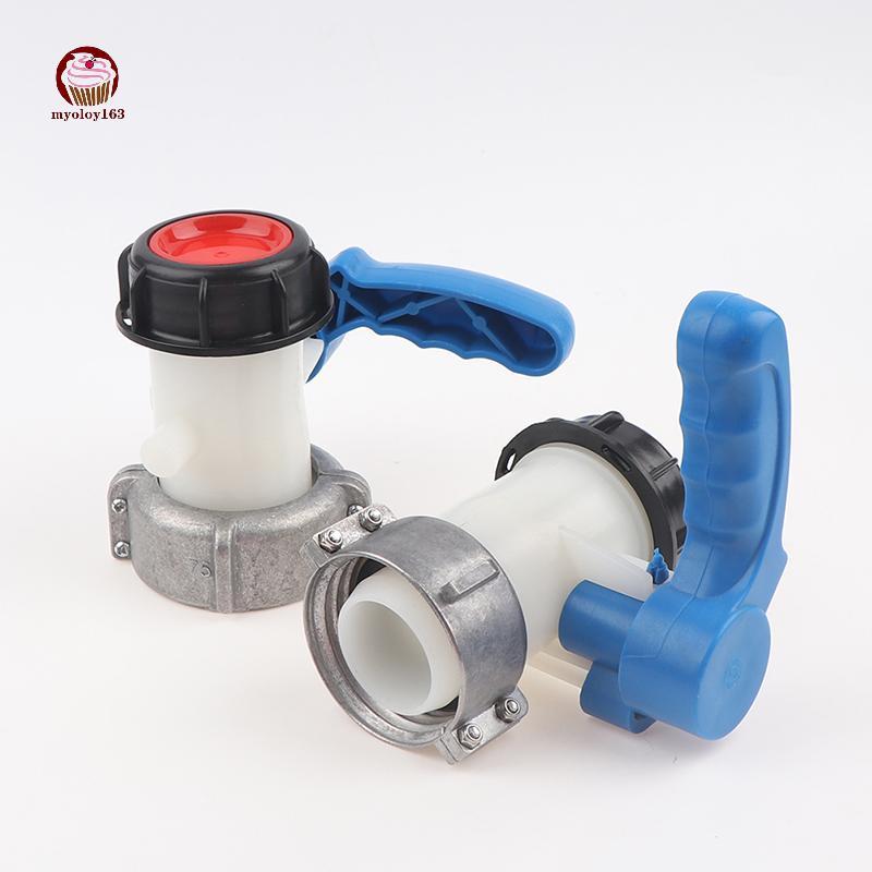 Myoloy IBC ถัง 1000L DN50 75 มม.ลิตร 62 มม. ส่งสวิตช์วาล์วผีเสื้อ 2 นิ้วชาย