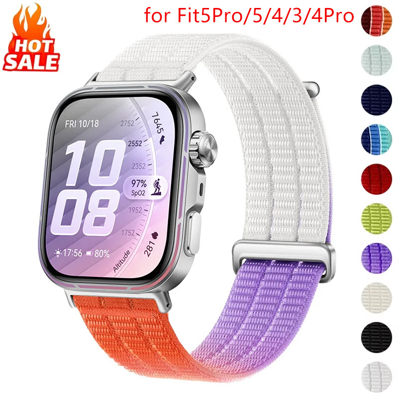 สีสัน Loop สายไนลอนสําหรับ Huawei Watch Fit5/Fit4/Fit3/Fit 5 Pro/Fit 4 Pro/Fit 3 สายกีฬา อุปกรณ์เสริม