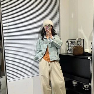（จัดส่งภายใน24ชม）LUNA GIRL💥แจ็คเก็ตยีนส์สไตล์เกาหลี ✨ สำหรับสาวๆ ที่รักแฟชั่น K-Style