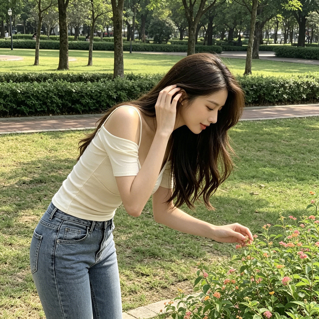 เสื้อครอปเปิดไหล่ผู้หญิง แขนพอง ลุคคุณหนูเกาหลี ใส่ไปคาเฟ่ รูปที่ 2