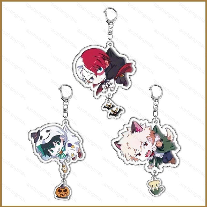 HK2 My Hero Academia Izuku Midoriya Katsuki Bakugo Ochaco Uraka acicylic key ผู้ถือพวงกุญแจกระเป๋าจี