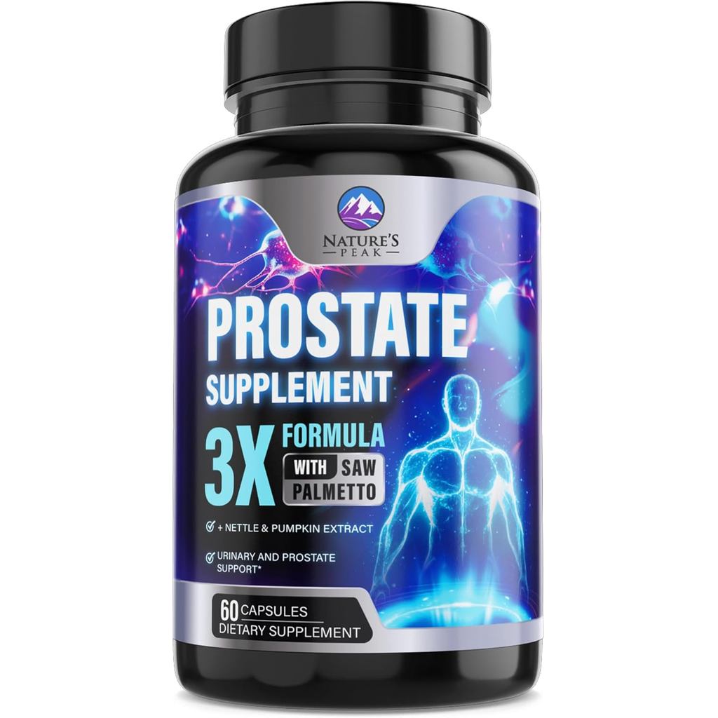Prostate Health Supplements for Men - 3X Strength with Saw Palmetto Blend Stinging Nettle Root & Pum