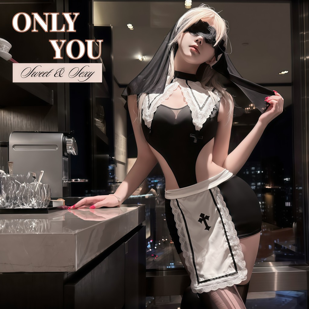 ONLY YOU คอสเพลย์แม่ชีแฟชั่น ชุดแฟนซีผู้หญิง บอดี้สูทเซ็กซี่ ดีไซน์สวย 👑  M-5XL | 40-100กก. O-870