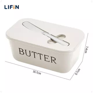 Lifin Mart ภาชนะใส่เนยเกรดอาหารกล่อง PP ปิดสนิทสำหรับร้านอาหารจานชีสมีดสไลด์เนยอุปกรณ์บนโต๊ะอาหาร