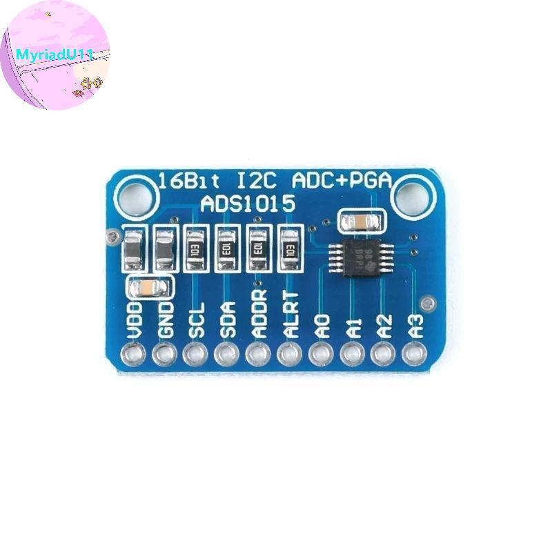 MyriadU ADS1015 12 บิต I2C ADC โมดูลตั้งโปรแกรมได้สําหรับการเรียนรู้อิเล็กทรอนิกส์ DIY Practice โครง