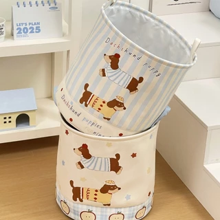 COD ตะกร้าซักผ้า laundry basket ตะกร้าเก็บเสื้อผ้า มีด้ามจับ ลายน้องหมา อเนกประสงค์ น่ารักสุดๆ