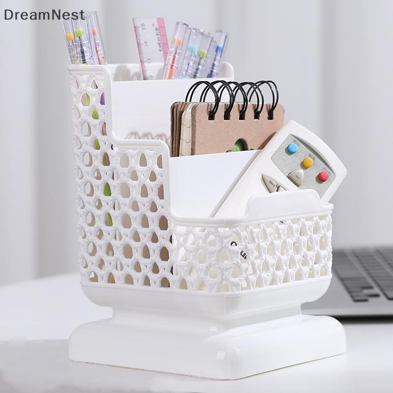 [DreamNest] ที่วางเครื่องเขียนเดสก์ท็อปหลายช่องพลาสติก PP กลวงพร้อมช่องเสียบขาตั้งโทรศัพท์สําหรับ Home Office Desk Storage (th)