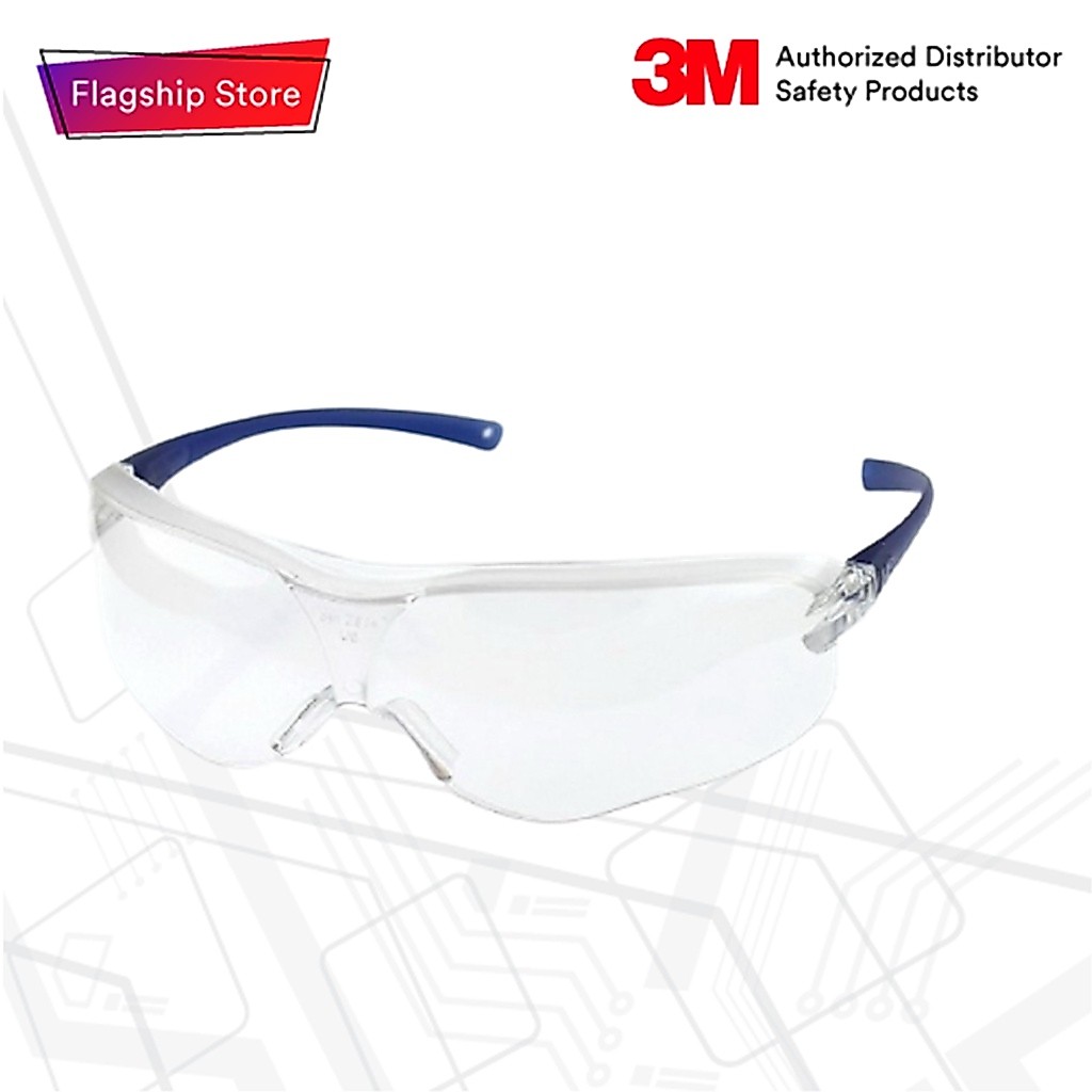 3M™ แว่นตานิรภัย  รุ่น V36 Virtua Sport Asian Fit ขาแว่นสีฟ้า เลนส์ Indoor/Outdoor (เลนส์สีชา)