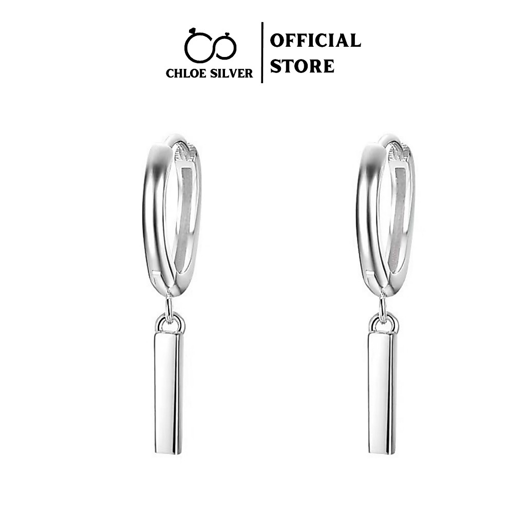 ต่างหู Unisex S925 CHLOE SILVER SILVER ทรงกลม ดีไซน์ SILVER Bar ขนาดเล็ก มีสไตล์และไดนามิกสุดๆ - BT0