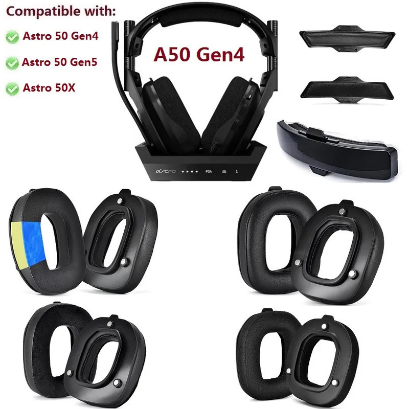 ToKerNew แผ่นรองหูฟังสําหรับ Logitech Astro A50 Gen4 Gen5 A50X หูฟังสําหรับเล่นเกมเปลี่ยน A50 4th 5t