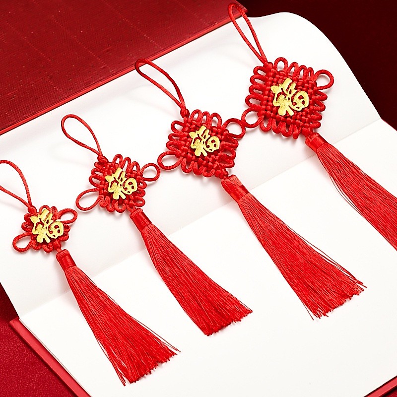 พู่ผูกปม สีแดง สไตล์จีน สําหรับตกแต่งปาร์ตี้ปีใหม่