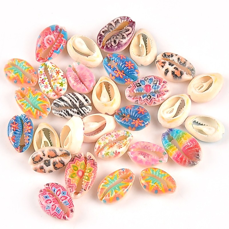 10pcs 16-19 มม.สีเทาธรรมชาติดอกไม้ภาพวาดสําหรับ DIY เครื่องประดับ Handmade สมุดภาพหัตถกรรมเปลือกหอยตกแต่งบ้าน TRS0328