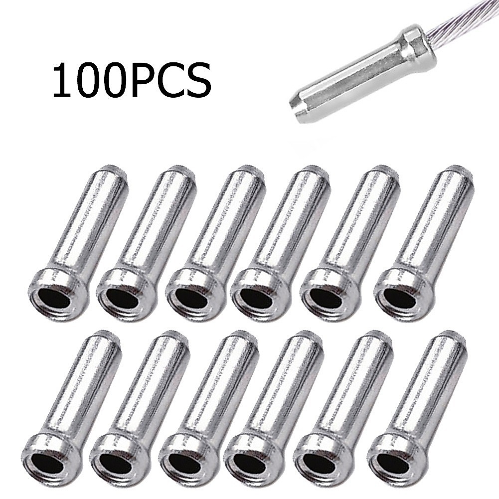 ⭐สต็อกพร้อม⭐100 ชิ้นจักรยานเบรคสายเคเบิลภายใน TIPS WIRE END CAP CRIMPS