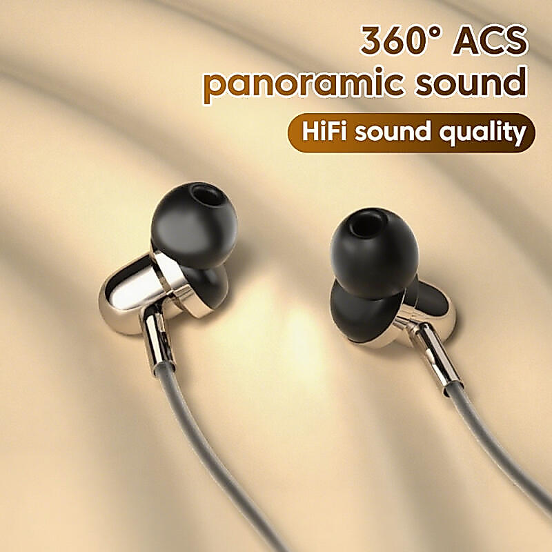 Type-C 3.5 มม.หูฟังแบบมีสาย Hifi หูฟังแฮนด์ฟรีหูฟังชนิดใส่ในหูพร้อมไมโครโฟนกีฬาหูฟังชนิดใส่ในหูสําหร