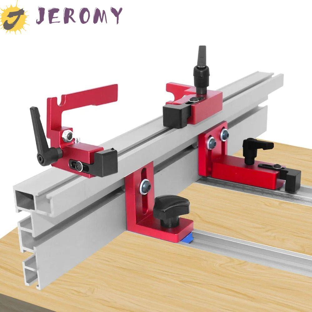 JEROMY รั้วโปรไฟล์อลูมิเนียม, รางตุ้มปี่โลหะผสมอลูมิเนียมแบบปรับได้, ราง T-track 30-50 ซม. รั้ว Back