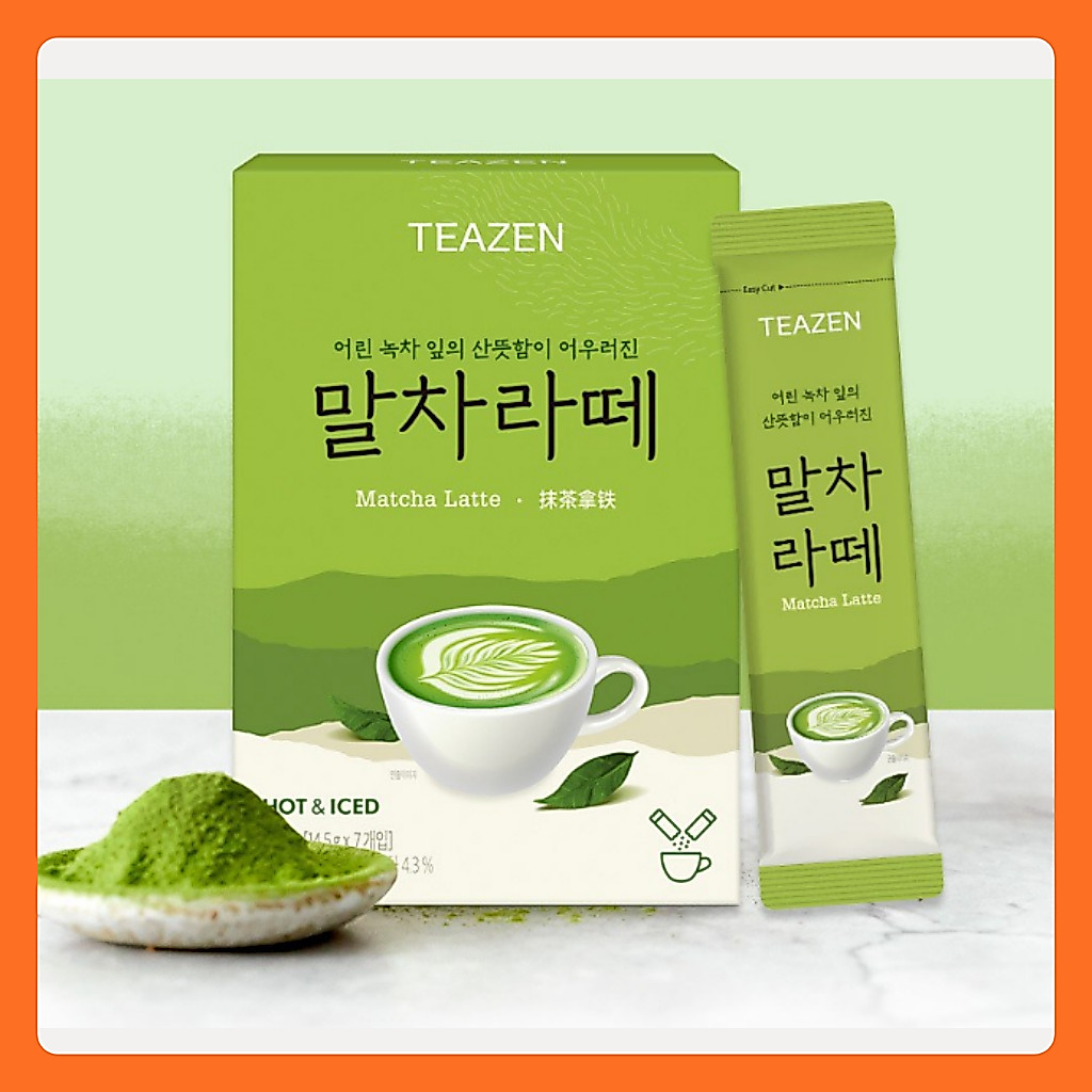 [TEAZEN] Matcha Latte Stick 14.5g  7 / Premium Matcha Latte · โฟมนมครีม · Easy Stick Type · Made in Korea