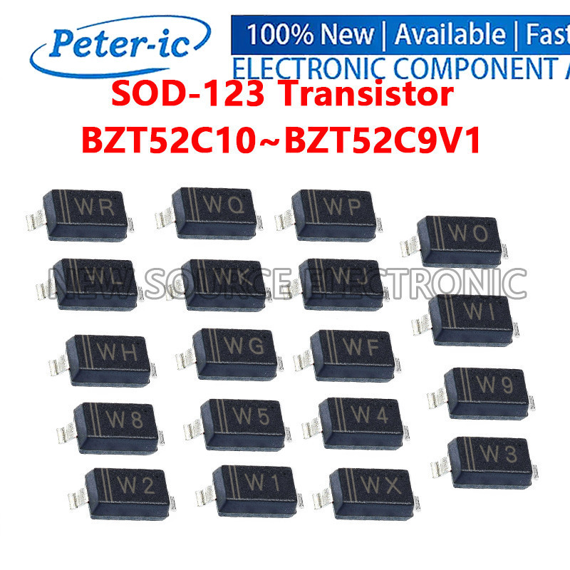 (50-200 ชิ้น) WF WG WH WI WJ WK W1 W4 W5 W7 WA WB SOD-123 ทรานซิสเตอร์ SMD BZT52C BZT52C9V1 BZ