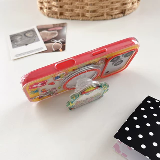 Anime Magnetic Chain Stand Full Cover Case สําหรับ iPhone 14/15/16/17 Pro Max, ผู้หญิงการ์ตูน Shell