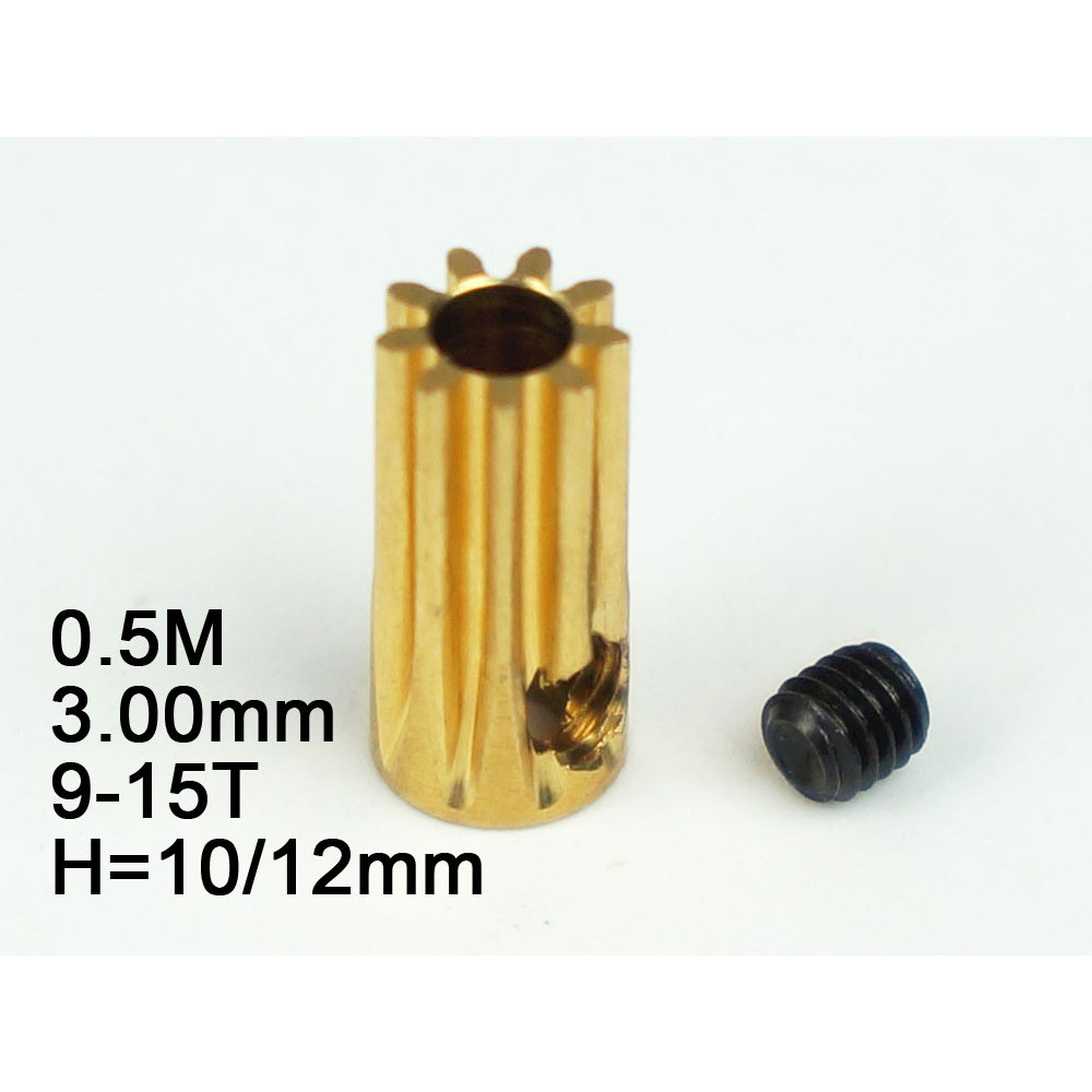 RC Model Metal Small Gear 0.5M3.0mm (Aperture) 9T to 12T สูง 10/12MM เกียร์ตรงทรงกระบอก