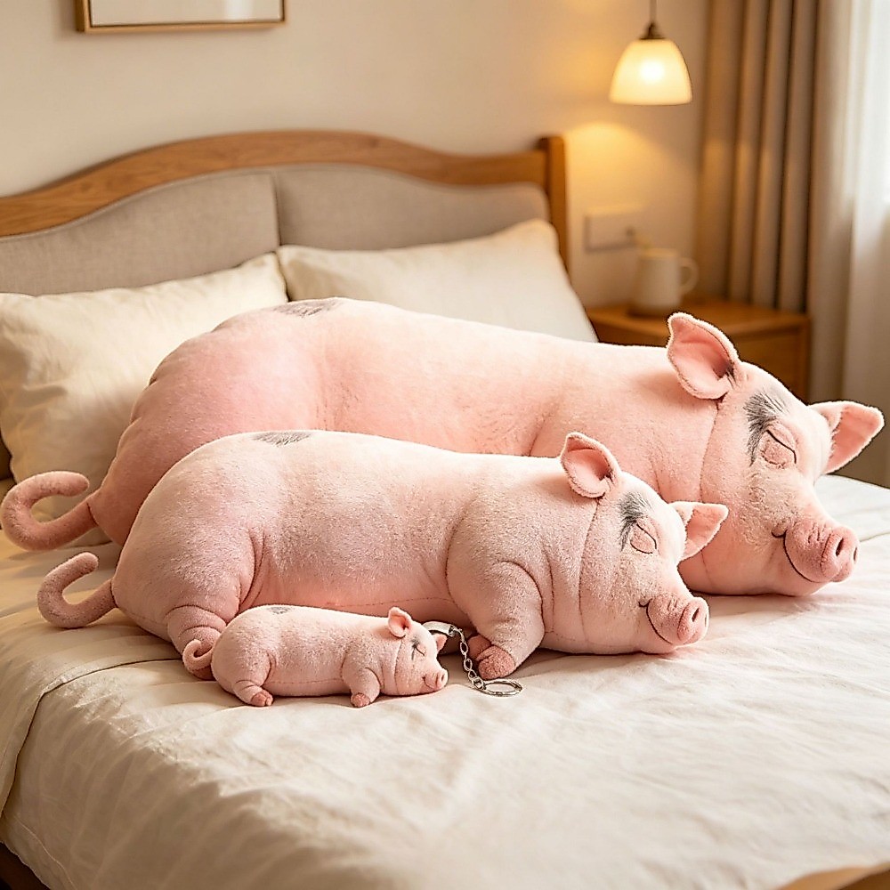 13 ซม.-80 ซม.สัตว์น่ารักของเล่นตุ๊กตา Kawaii หมูนุ่มจําลองตุ๊กตาหมอนพวงกุญแจตกแต่งห้อง Soothing Companion เด็กของขวัญวันเกิด
