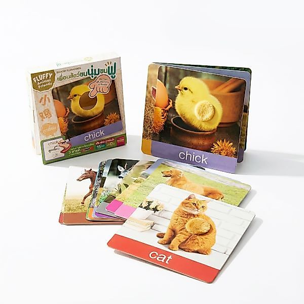 Se-ed (ซีเอ็ด) : Flash Card เพื่อนสัตว์ขนนุ่ม ขนฟู 3 ภาษา