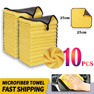 [COD]Super Absorbent Double Thickened Microfiber Car Wash Towel Lint-Free Reusable Car Cleaning