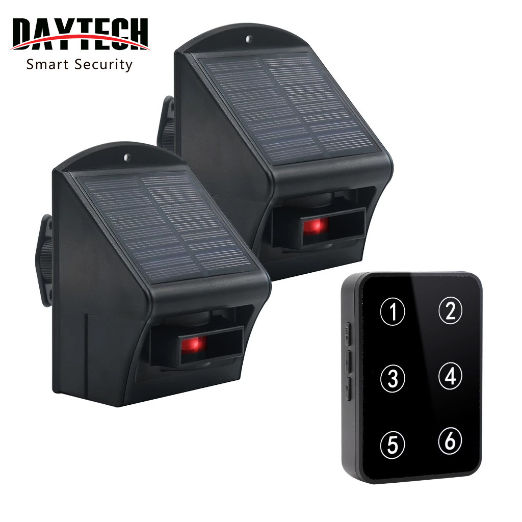 Daytech Solar Driveway Alarm Motion Detector ระบบเตือนความปลอดภัย Monitor ปกป้องกลางแจ้ง/ในร่ม