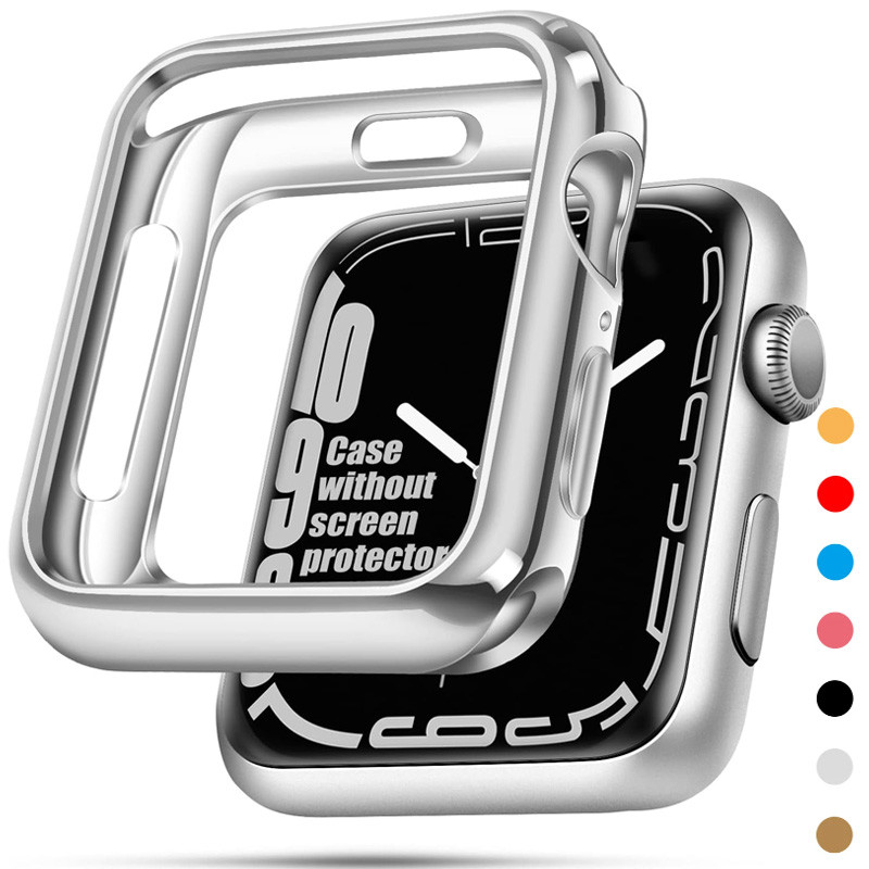 Soft TPU กันชนกันรอย สําหรับ Apple Watch 45/44/42/41/38 มม. รองรับ Series 8 7 6 SE 5 4 3 2