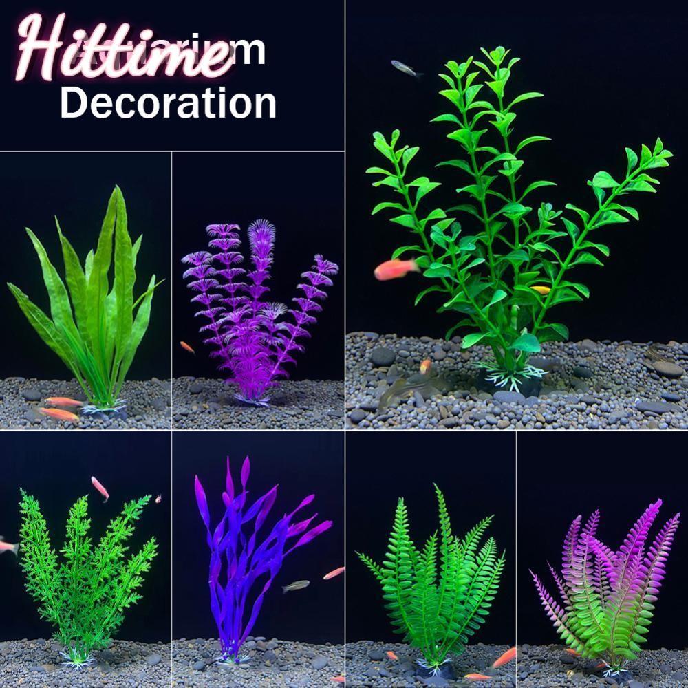 HITTIME จําลองพืชประดิษฐ์ Aquarium Decor หญ้าน้ําวัชพืชเครื่องประดับถังปลา Aquarium หญ้าอุปกรณ์ตกแต่ง M3Z1