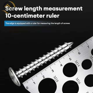 😍Thread Pitch Gauge การวัดเครื่องมือมัลติฟังก์ชั่น Bit Thread Gauge สําหรับ Bit Bolt Nut Screw Craft M3-M18 วัสดุสแตนเลส