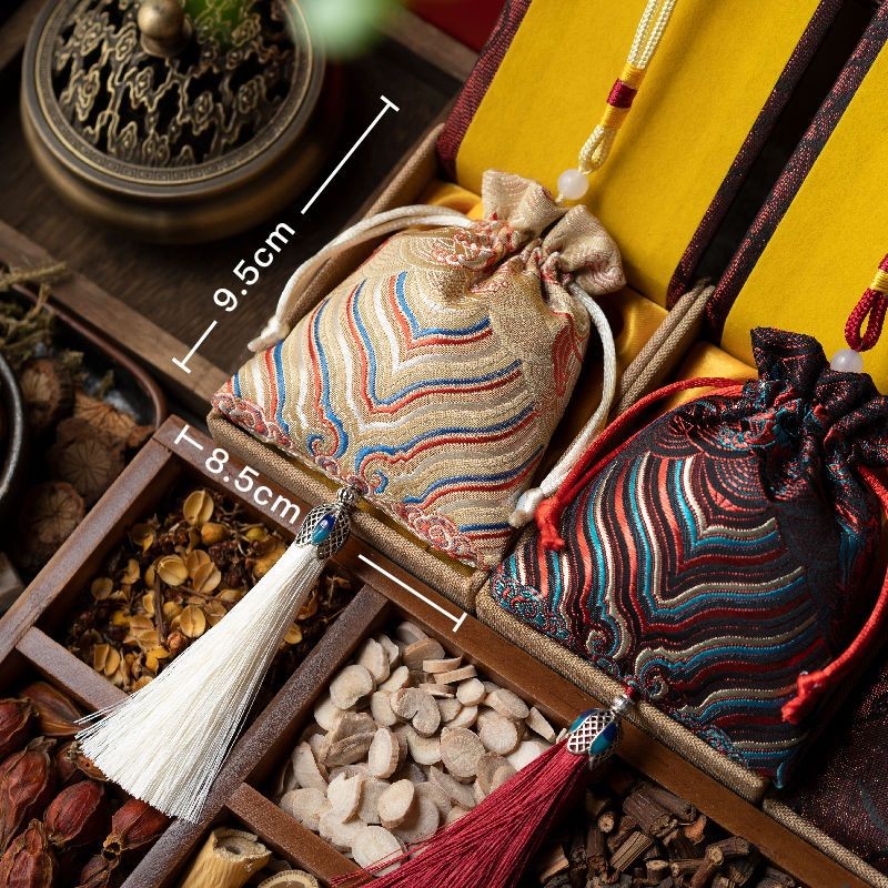 8.26 Wuzangtang Zhou Zhongying ซองยาจีนยาสมุนไพรจีนซองแบบพกพาสไตล์จีนผ้าที่ว่างเปล่ากระเป๋าเด็ก Halt