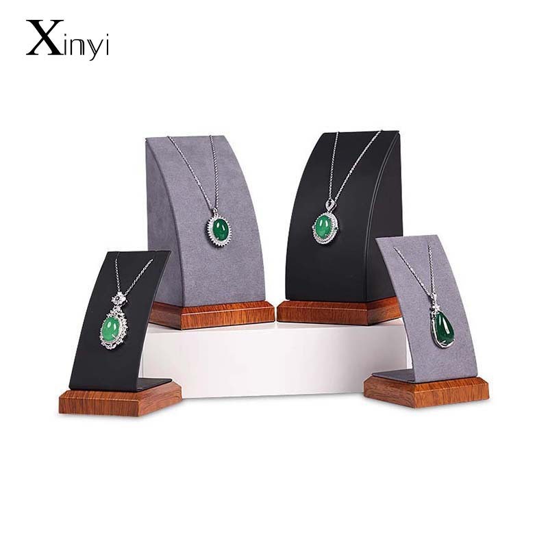 Xinyi ลายไม้สร้อยคอหลายตําแหน่งยืนแสดงต่างหูต่างหูชั้นเก็บเครื่องประดับระดับไฮเอนด์ยืนแสดง Live Broa