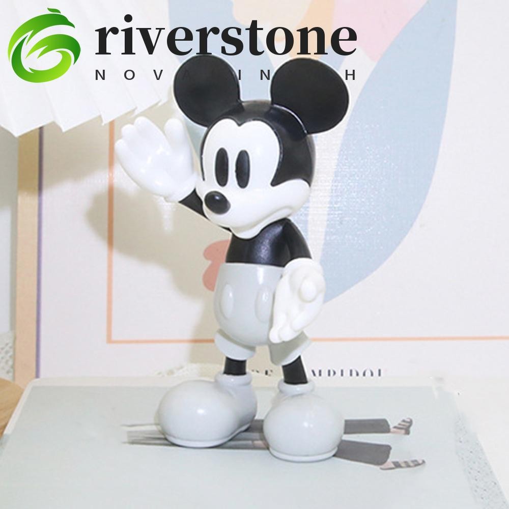 หินแม่น้ํา ของเล่นโมเดลมิกกี้,ข้อต่อที่สามารถเคลื่อนย้ายอะนิเมะมิกกี้รูปการกระทํา,ของเล่นเด็กเครื่องประดับสีแดงการ์ตูนมิกกี้รูปตุ๊กตาคอลเล