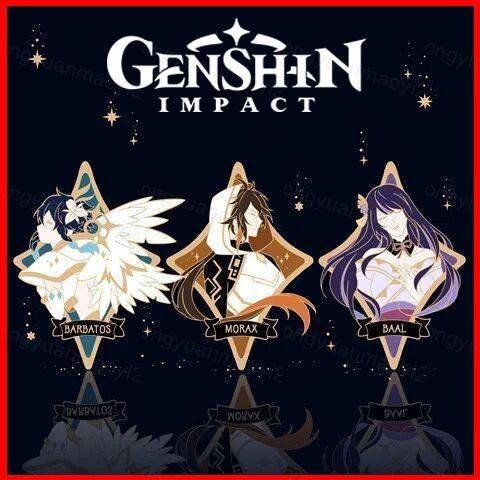 ZY2 Genshin Impact Badge อะนิเมะโลหะเข็มกลัด DIY กระเป๋าจี้ Pin Tartaglia Venti Zhongli ป้ายของขวัญ 