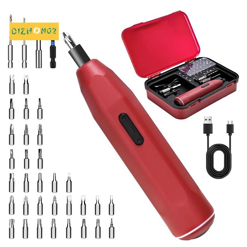 [dizhong2]ไขควงไฟฟ้า,ไขควงไฟฟ้าไร้สาย 3.6V,สว่านไร้สาย,32-In-1 S2-Steel Bits,Max 8 M,1500 MAh 800 Ti