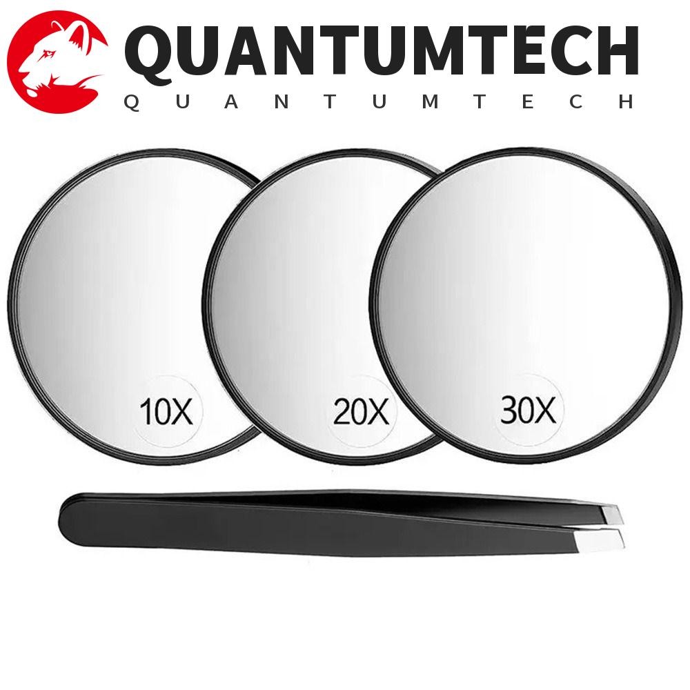 QUANTUMTECH กระจกขยายสิวหัวดํา, 10/20/30X กระจกเครื่องสําอางทรงกลม,ความละเอียดสูงขนาดกะทัดรัดพร้อมถ้วยดูดประหยัดพื้นที่กระจกแต่งหน้าห้องน้ําสาว