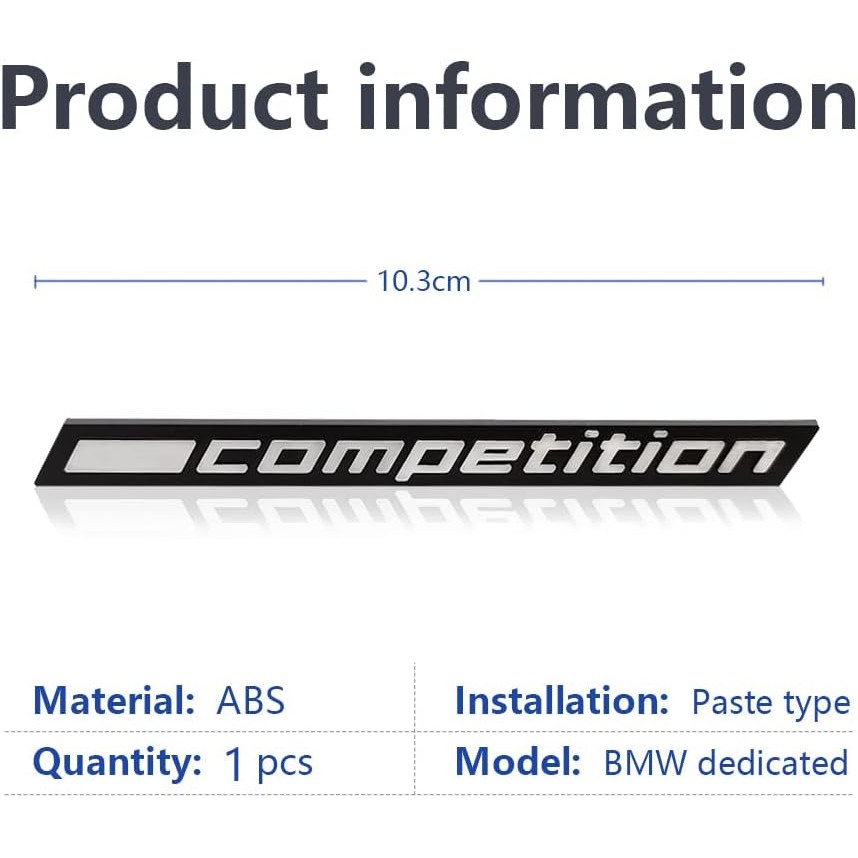 Akarin Glossy สีดํา COMPETITION Bar ใต้เส้นสัญลักษณ์สําหรับ BMW Thunder Edition M1 M2 M3 M4 M5 M6 M7