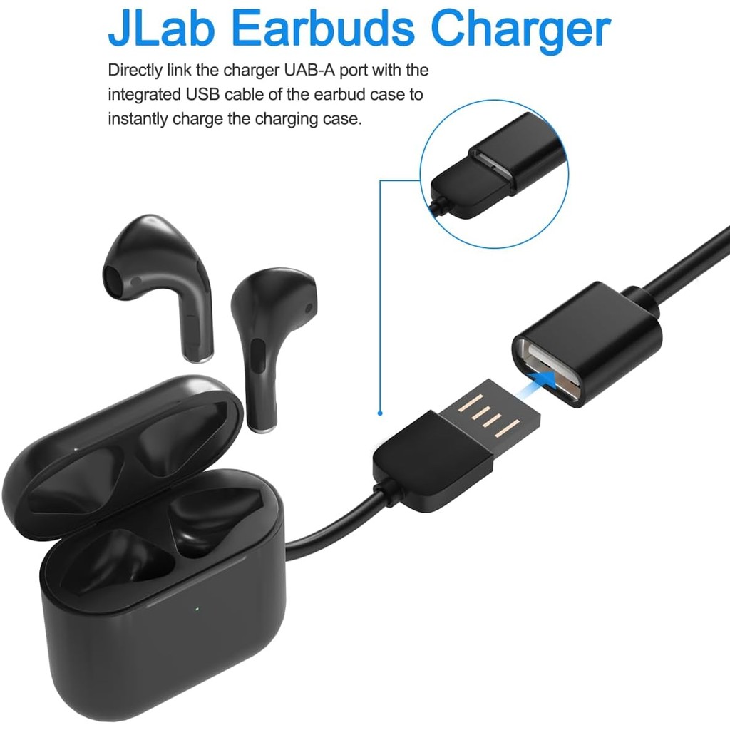 USB Wall Charger Adapter สายชาร์จสําหรับ JLab Go Ai Pop/Sport, Epic Air Sport ANC, สายชาร์จสําหรับ J