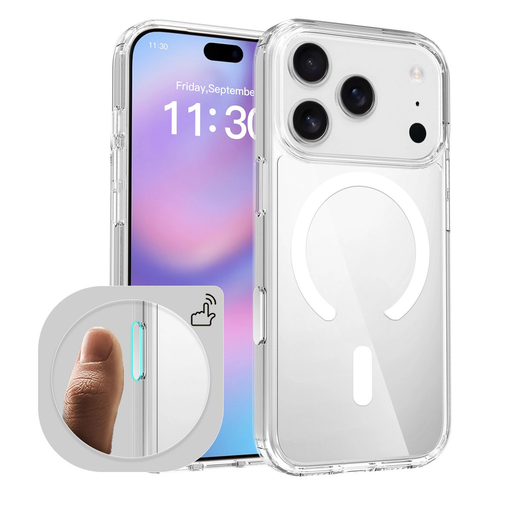เหมาะสําหรับ ไอโฟน 16 พร้อมปุ่มกล้องเคสโทรศัพท์ 17 18 โปรแม็กซ์ โปร่งใสเรียบง่ายแม่เหล็กป้องกันการตกกรณี