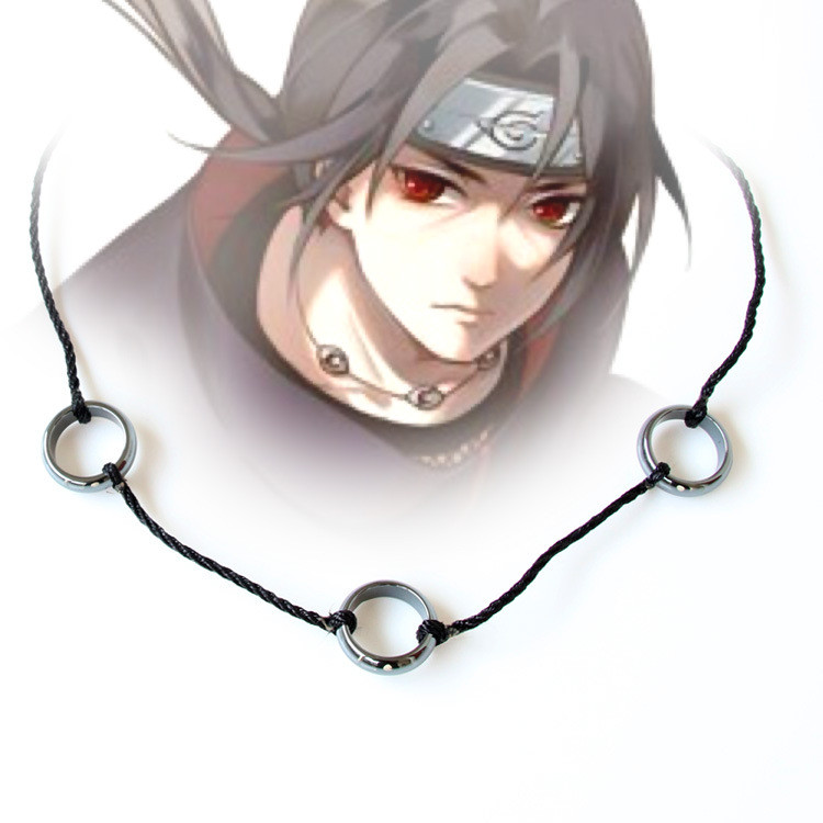 สร้อยคอคอสเพลย์ Naruto Uchiha Itachi พร้อมแหวนสามวง ของสะสมและของตกแต่ง