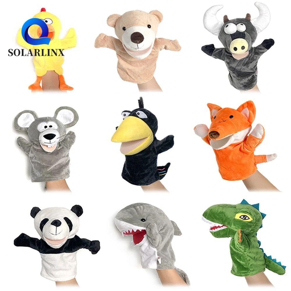 SOLARLINX หุ่นนิ้วอะนิเมะตุ๊กตานุ่มของเล่นตุ๊กตาไดโนเสาร์สําหรับเด็กหมี Shark Hand Finger Puppet