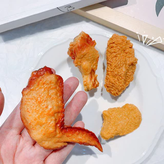 ของเล่นอาหารจำลอง 3D ไก่ทอด และเครื่องประดับผม