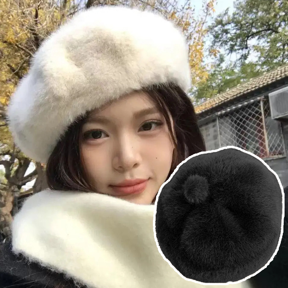 หมวกเบเร่ต์สไตล์วินเทจ เหน็บสบาย เหมือนขนมิงค์ พร้อมใช้เป็นของขวัญในเทศกาลคริสต์มาส