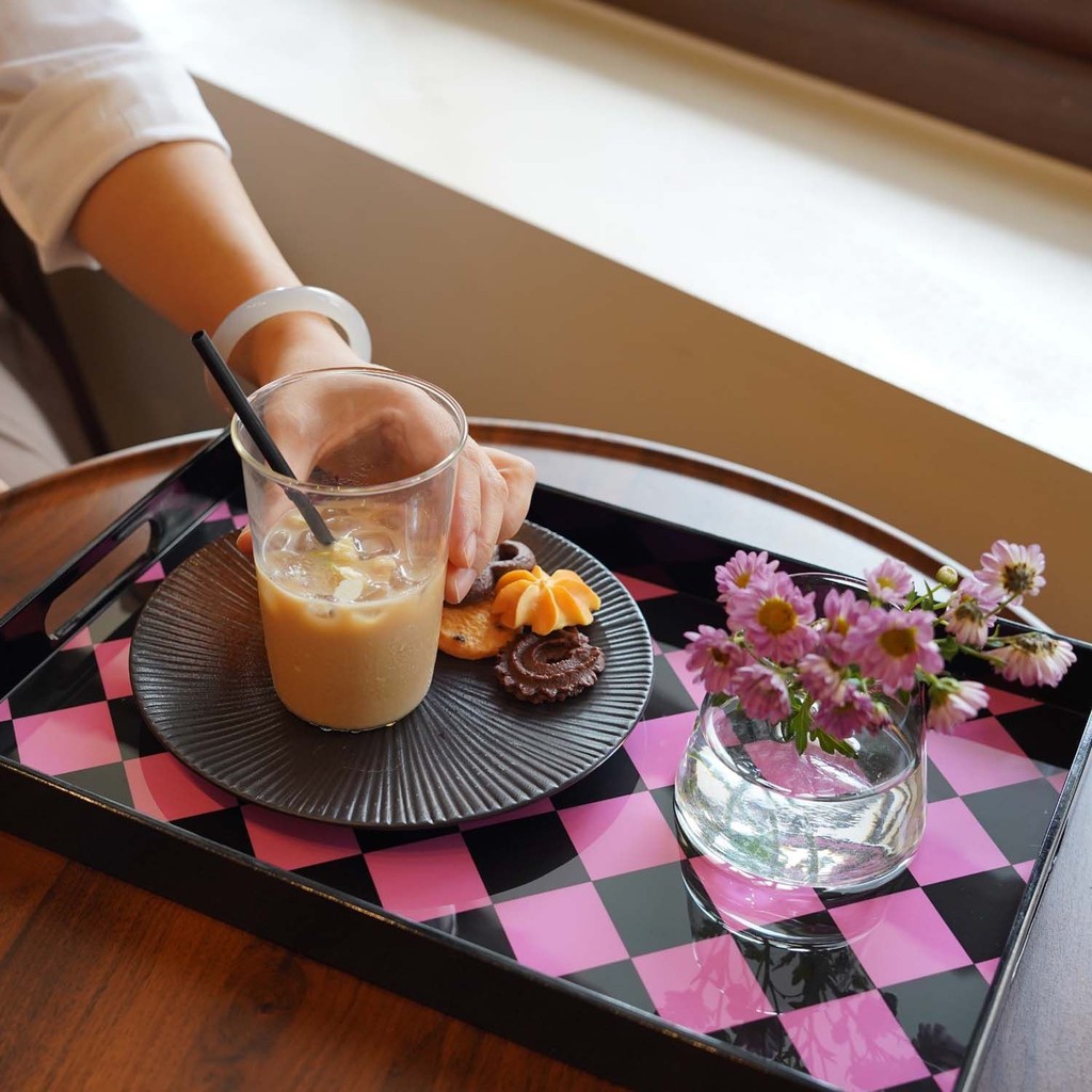 INS Nordic ขายปลีกขายส่งโรงแรม Villa Model Room ถ้วยชาถาดผลไม้เพชร Checkered ถาดกันน้ํา O2PC