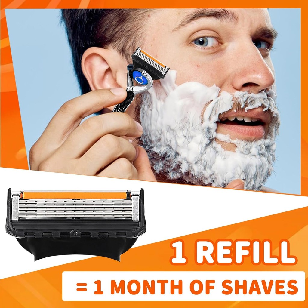 ProGlide มีดโกนเปียก ใบมีดโกนผู้ชาย, ใบมีดเปลี่ยน 24 ใบสําหรับมีดโกนเปียก, แพ็คค่า Fusion 5 ใบมีด, ใ