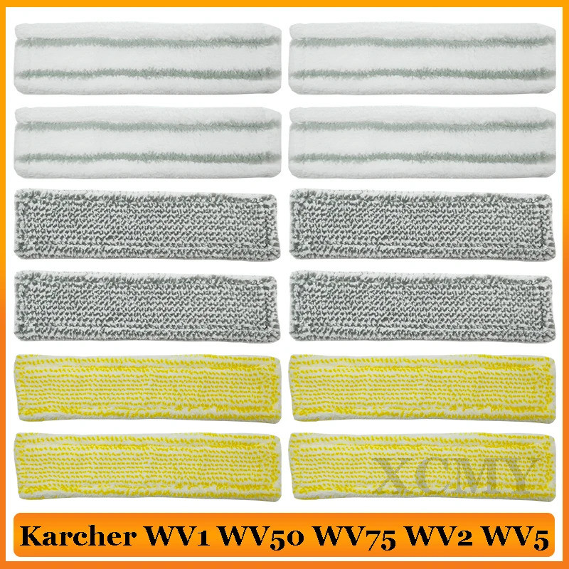 สําหรับ Karcher WV1 WV50 WV75 WV2 WV5 Mop Head อะไหล่ Microfibre หน้าต่างทําความสะอาดเครื่อง Mop ผ้า