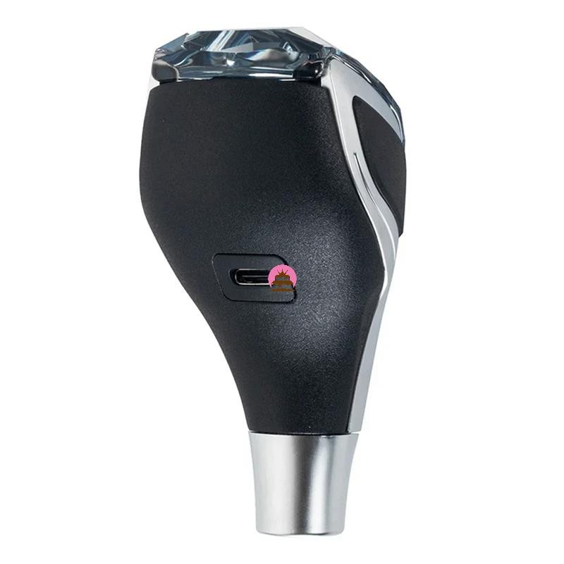 hzsxjdzaxuUniversal รถคริสตัลดัดแปลงเกียร์ Shift Knob Lever ไฟ LED หลากสี- R135246 หน่วยควบคุมแฮนด์บอลรถยนต์ 6 ความเร็ว 13524R - รูปที่ 4